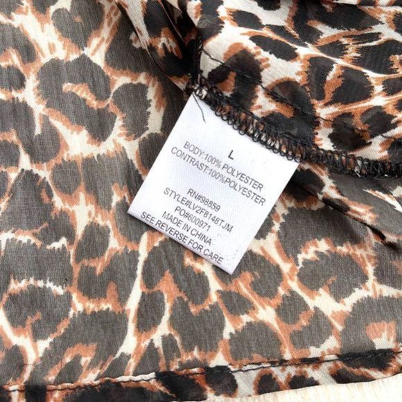 Olive & Oak Cheetah‎ Print Long Sleeve Blouse L - Picture 4 of 8